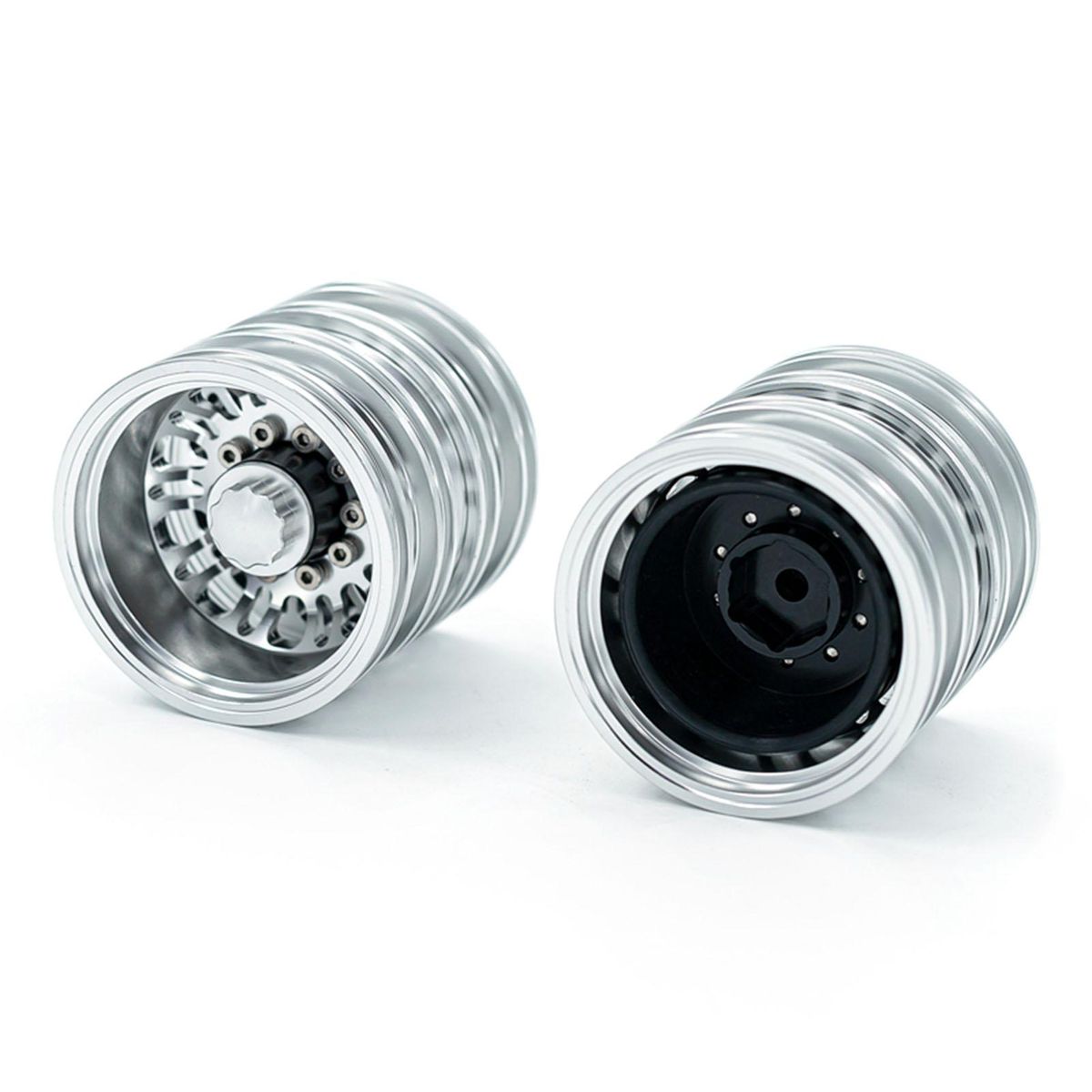 Aluminum Alloy Wheel Rim Beadlock Wheel Rims Hub 4pcs Replacement for 1/14 Tamiya RC Car