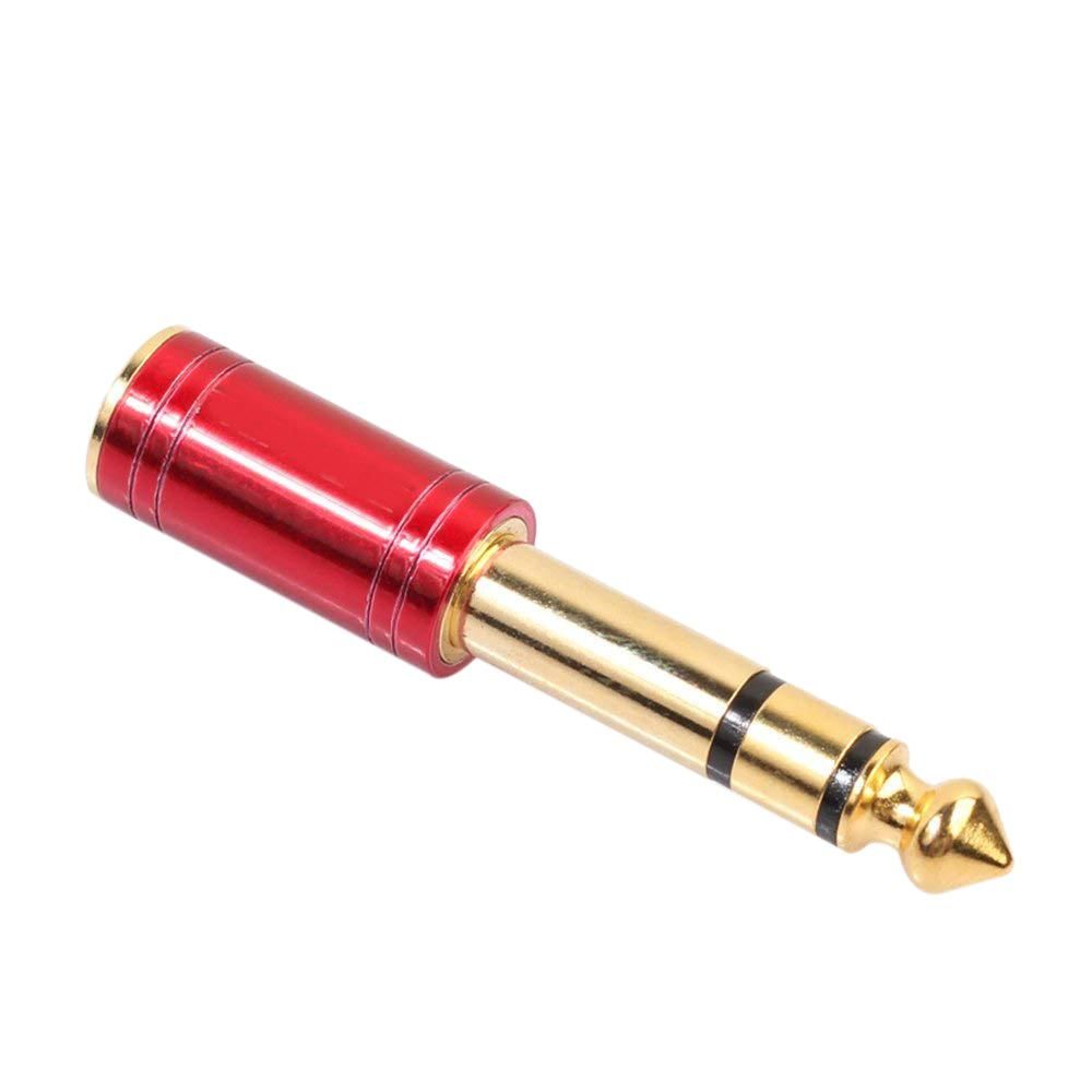 6.5mm 6.35mm 1/4inch Male to 3.5mm 1/8inch Female Jack Stereo Headphone AUX Cable Audio Adapter Plug For Guitar Plug Amplifier Jack Mix Earphones Speaker Handset MIC  Red