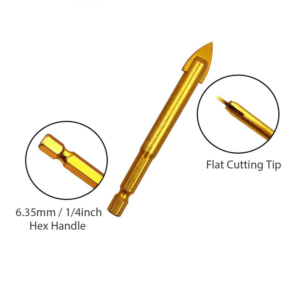 7Pcs Drill Bits Set with 1/4 Inch Hex Shank for Glass Ceramic Marble Tile Concrete Wood and Brick Wall Drilling Tool