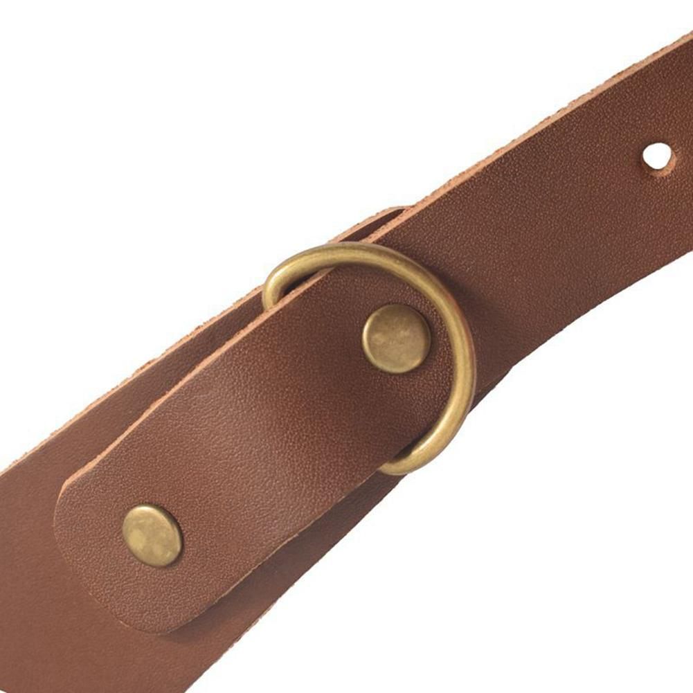 Camera Strap Leather Double Shoulder Leather Harness Strap Photography Gear for DSLR/SLR Camera (Brown)