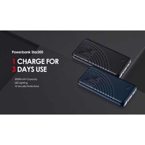 Fast Charging Bright Torch Star 200 Power Bank - 20000mAh