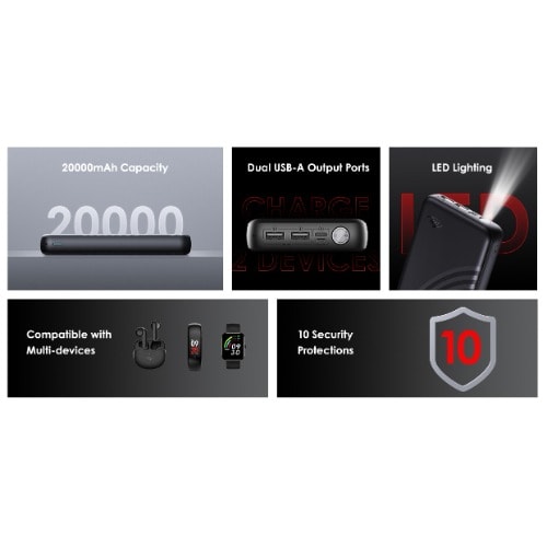 Fast Charging Bright Torch Star 200 Power Bank - 20000mAh