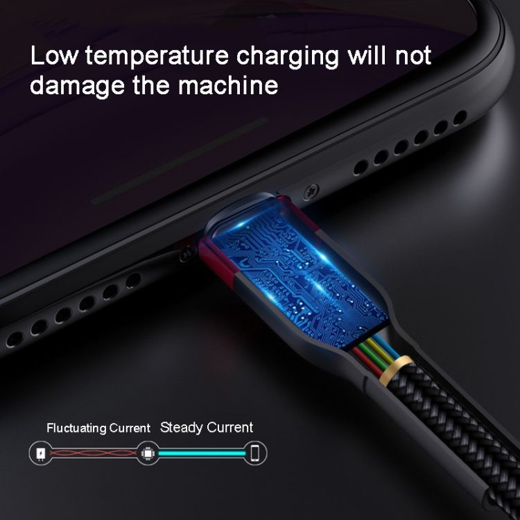 ROMOSS  CB12B 2.4A 8 Pin Fast Charging Cable 1m Red Black