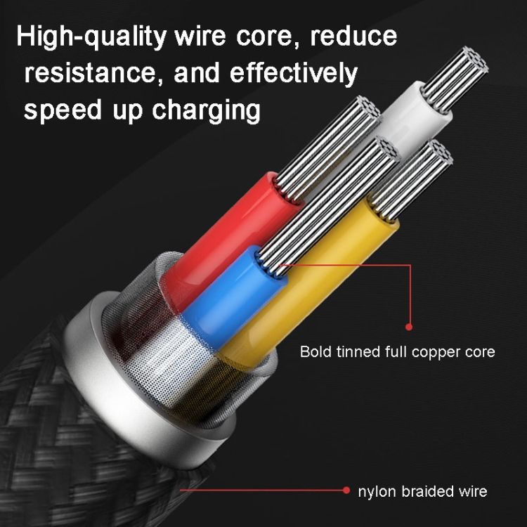 ROMOSS  CB12B 2.4A 8 Pin Fast Charging Cable 1m Red Black