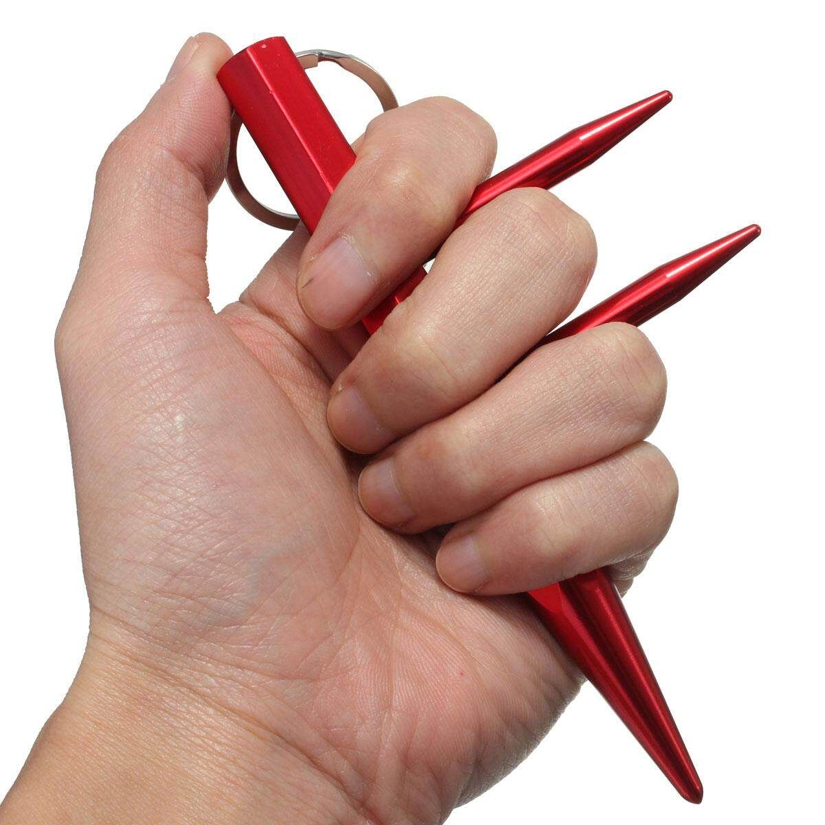 F Stainless Steel Keychain Security KUBOTAN KUBATON Tool Red