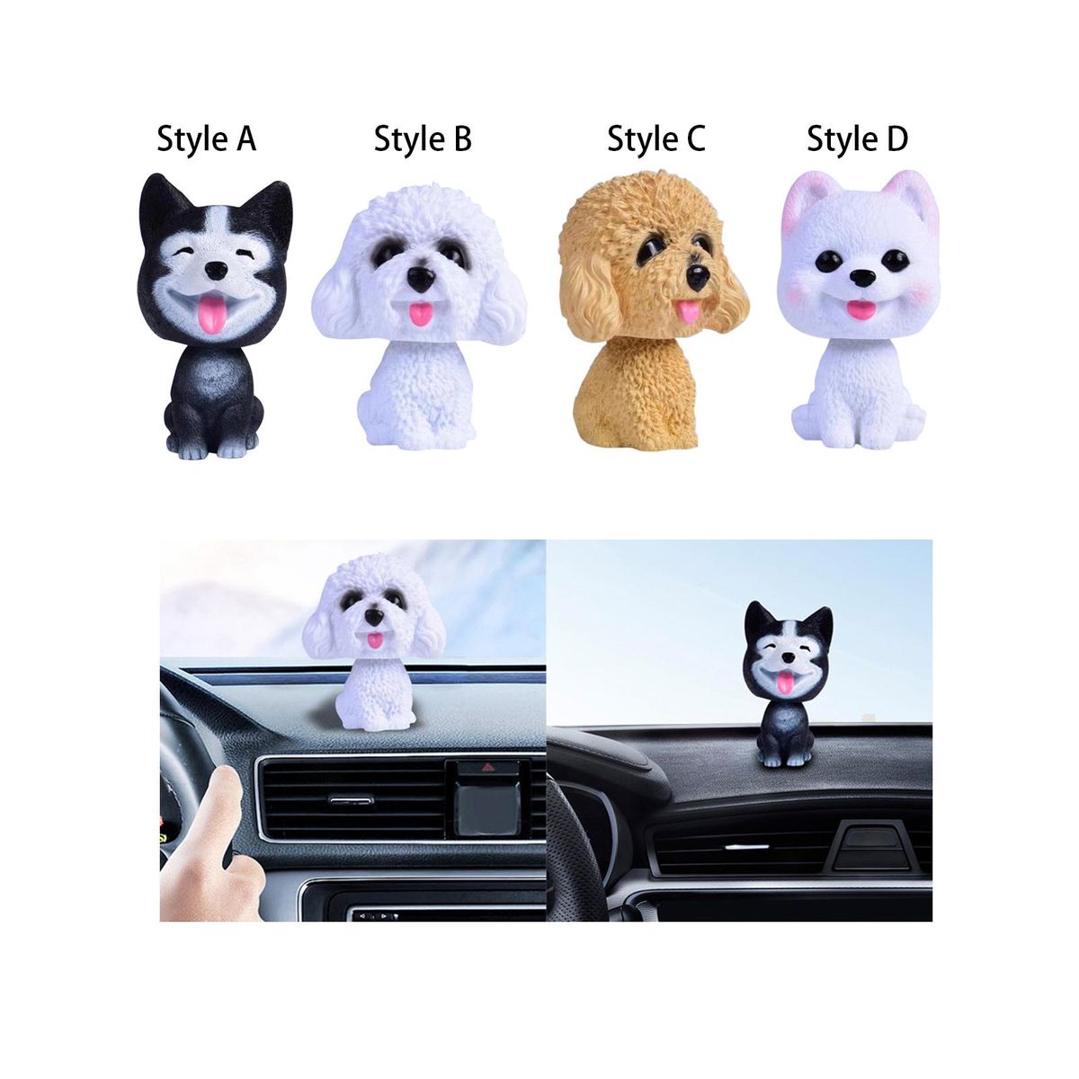 Car Shaking Head Dog Ornament Bobble Head Dog For Style A