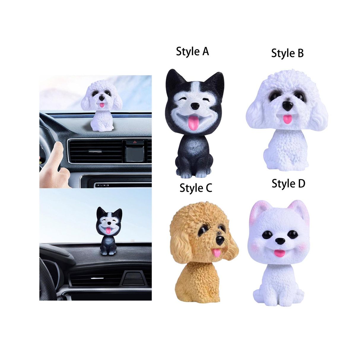 Car Shaking Head Dog Ornament Bobble Head Dog For Style A