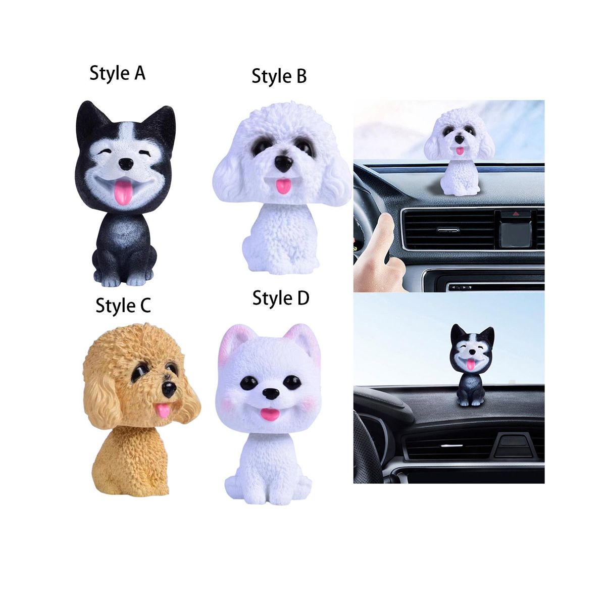 Car Shaking Head Dog Ornament Bobble Head Dog For Style A