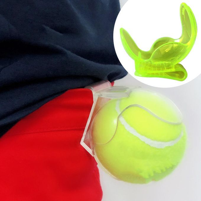 Durable ABS Tennis Ball Holder Player Clip Claw Clamp Sports Green