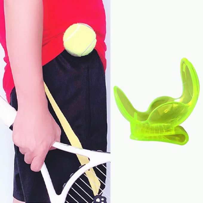 Durable ABS Tennis Ball Holder Player Clip Claw Clamp Sports Green