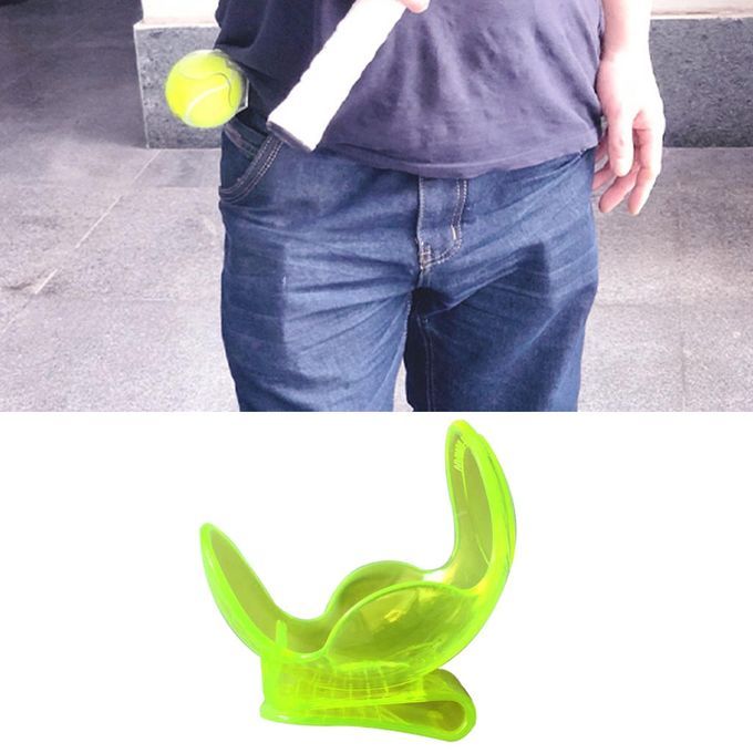Durable ABS Tennis Ball Holder Player Clip Claw Clamp Sports Green