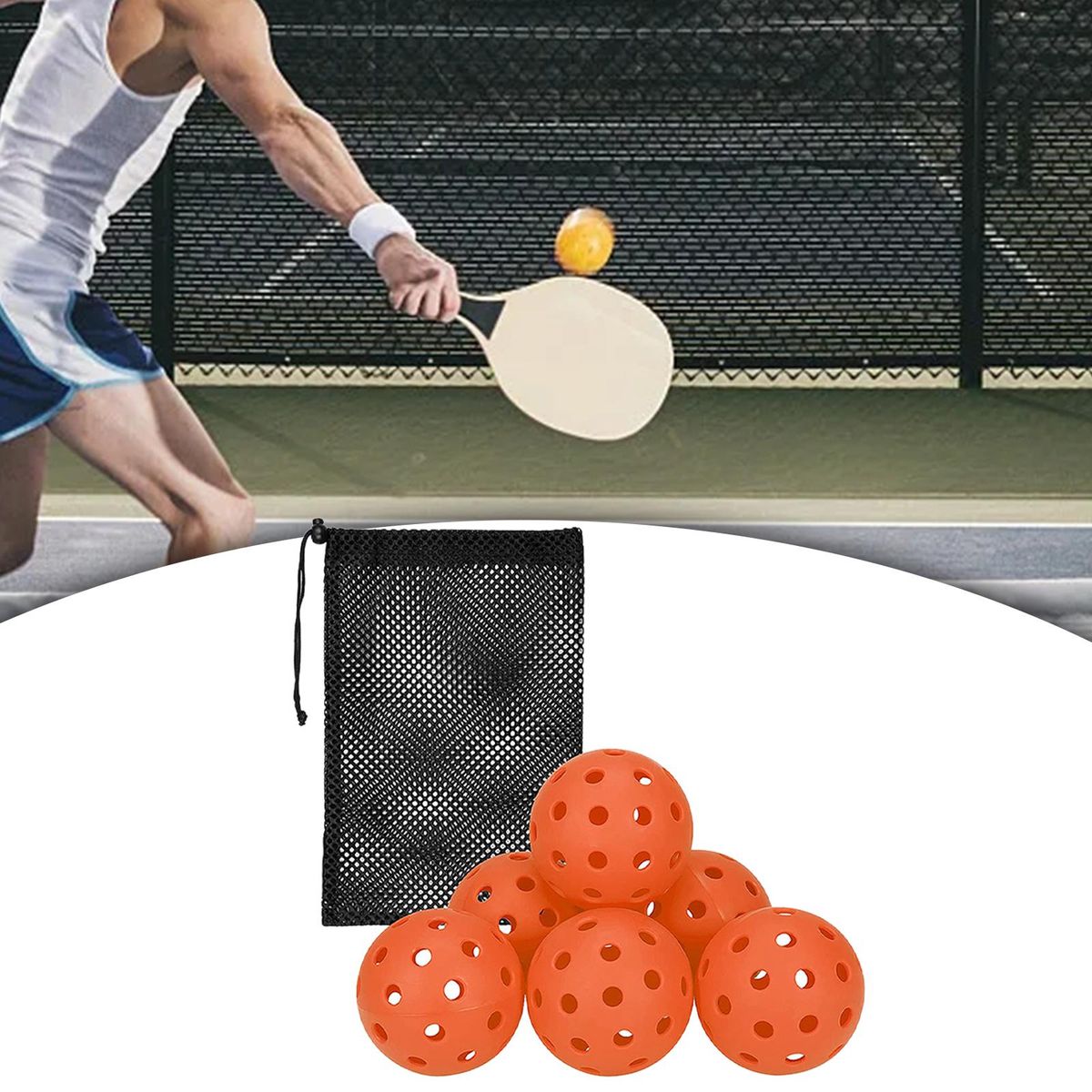 6Pcs Pickle Balls Durable Pickleball Balls For Adult