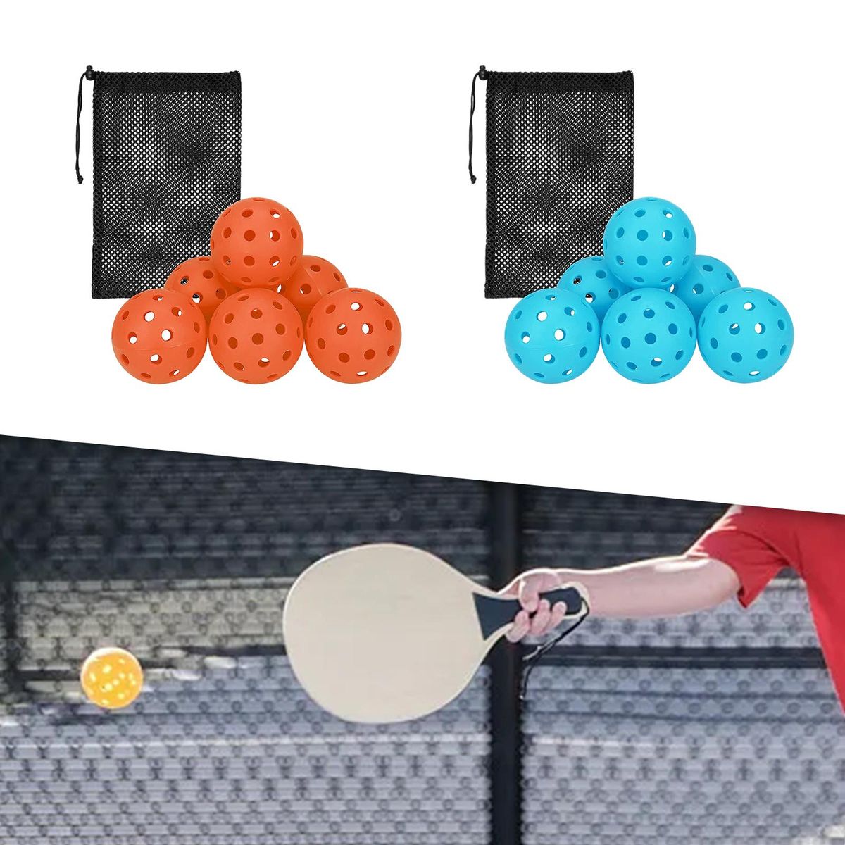 6Pcs Pickle Balls Durable Pickleball Balls For Adult