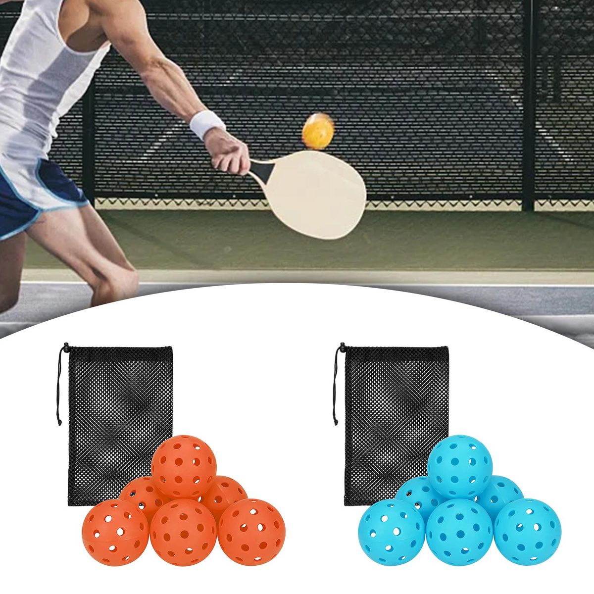 6Pcs Pickle Balls Durable Pickleball Balls For Adult