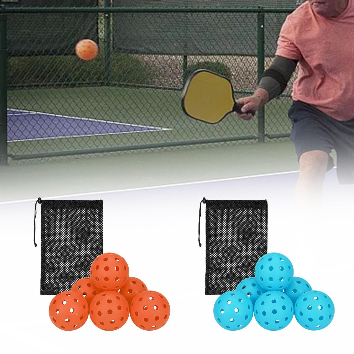 6Pcs Pickle Balls Durable Pickleball Balls For Adult