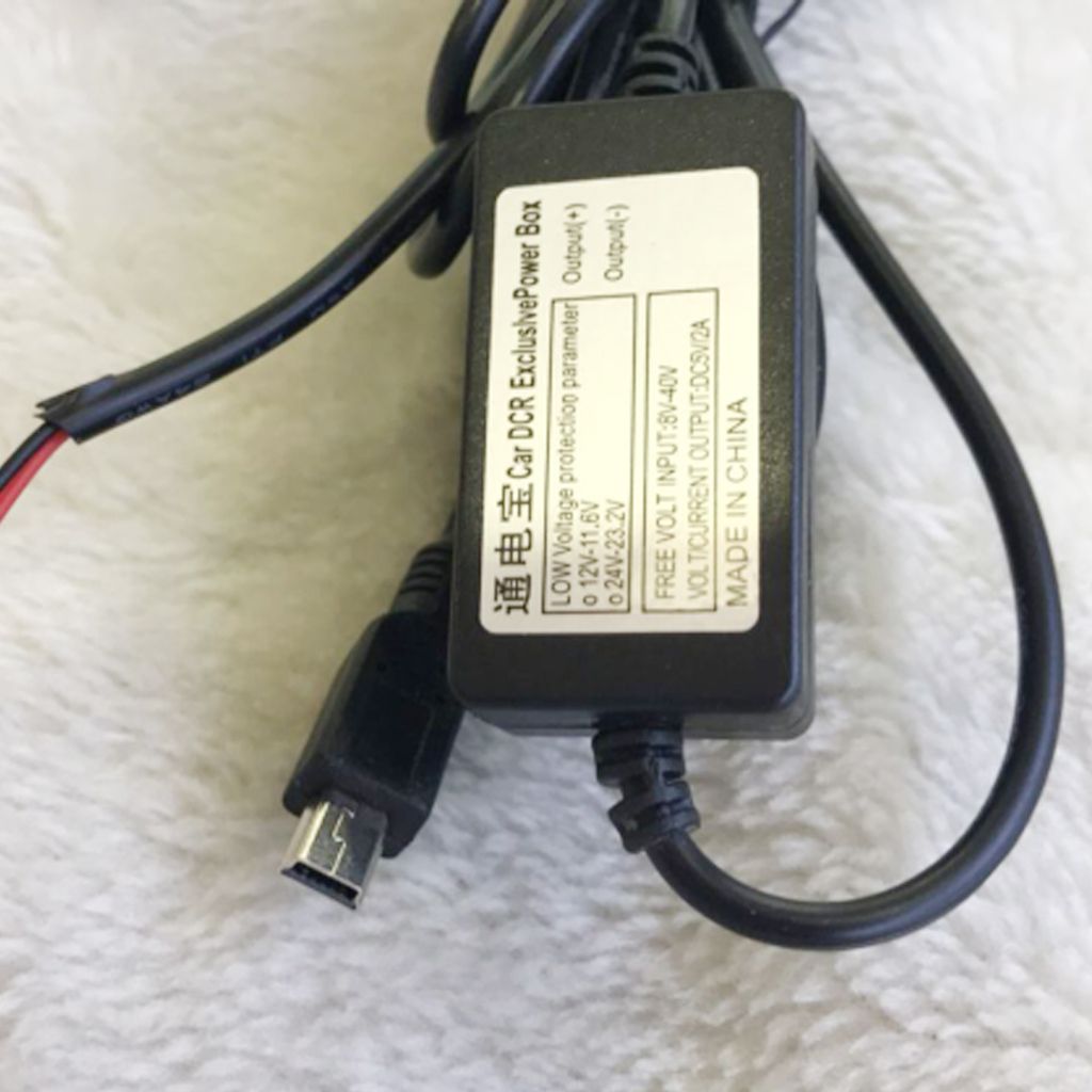 12v To 5v USB Car Charger Power Cord Adapter Cable For  Black