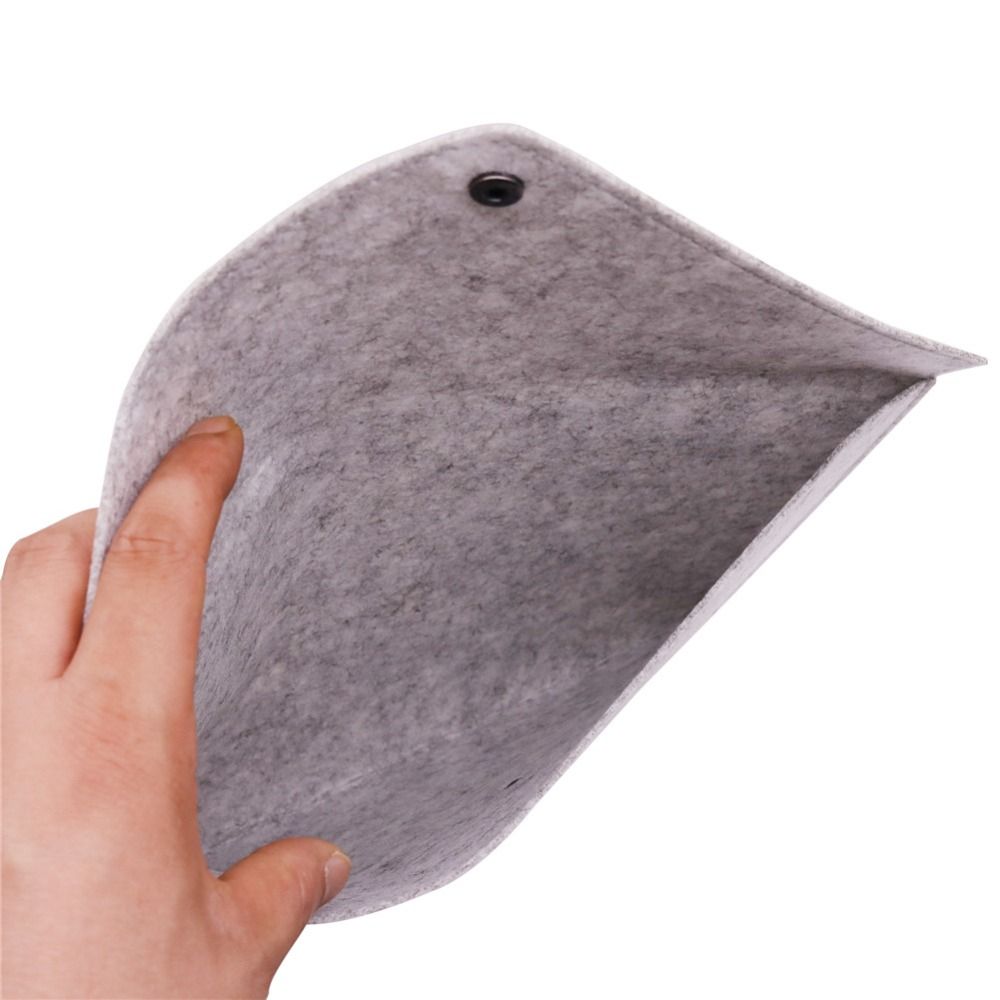 8 Pcs Simple Solid A4 Big Capacity Document Bag Business Briefcase File Folders Chemical Felt Filing Products Student Gifts Black