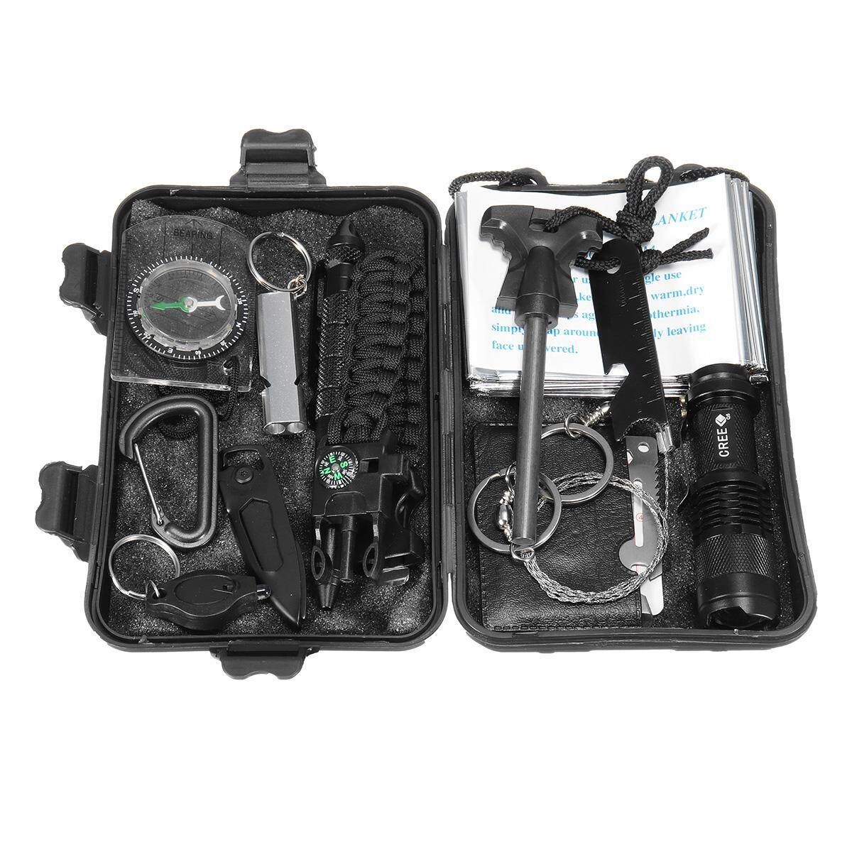 13pcs SOS Emergency Camping Survival Kit Outdoor Hiking Gear Tool