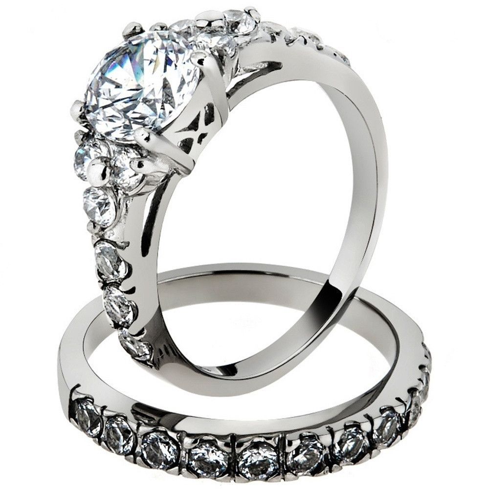 Ring Set Diamond For Couple Black/Silver
