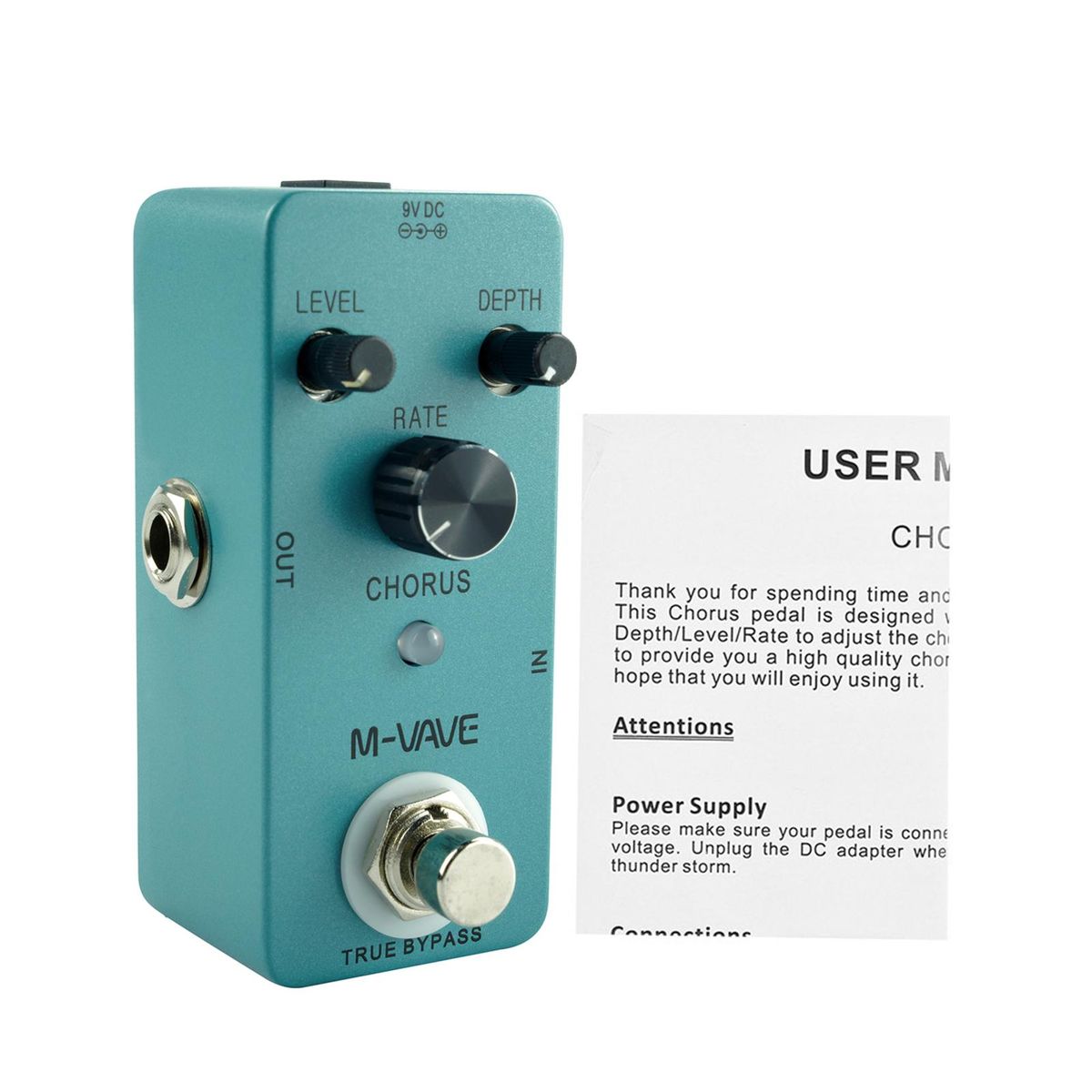 M-VAVE CHORUS Guitar Analog Classic Chorus Effect Pedal True Bypass Full Metal Shell, Chorus Volume/ Depth/ Speed Control
