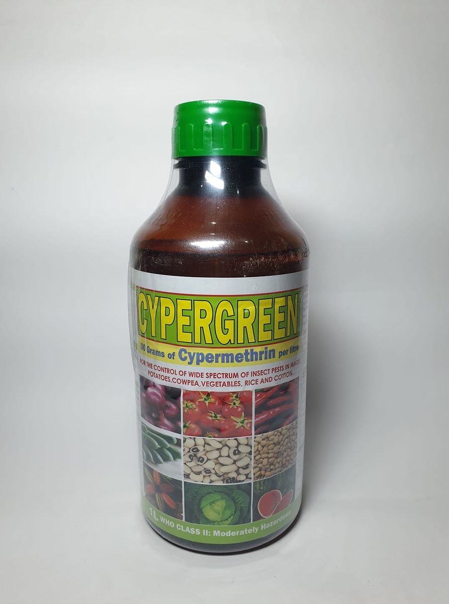 Cypergreen Cyperthrin/Insecticide For Rice, Cocoa, Beans-1 Litre