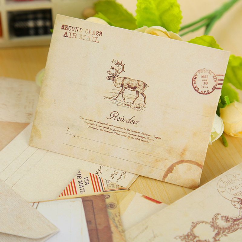 12 Pcs/lot Kraft Paper Envelope 12 Designs Cute Mi