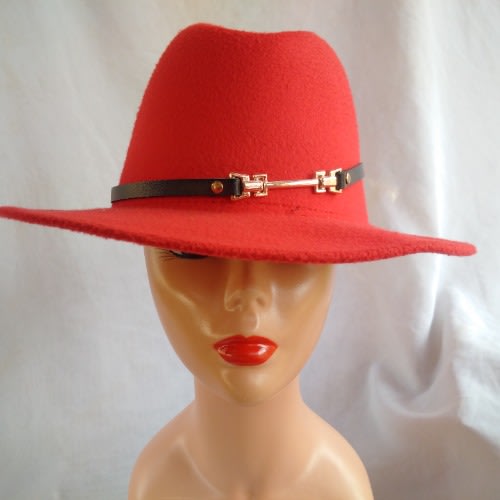 Suede Fedora Hat For Men And Women - Red