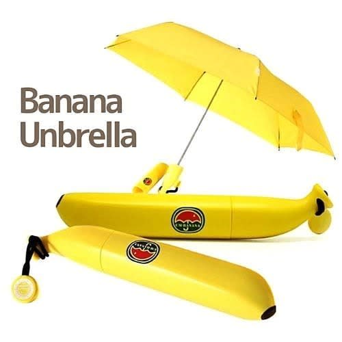 3-folding Banana Shaped Anti-uv  Umbrella - Yellow