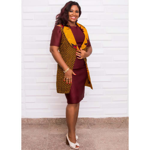 Feyi In And Out Jacket With Matching Short Gown - Wine