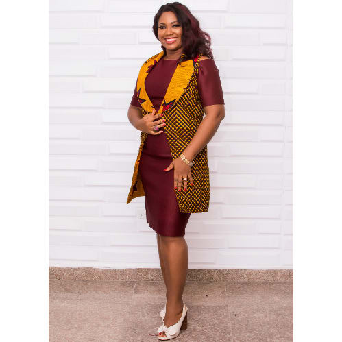 Feyi In And Out Jacket With Matching Short Gown - Wine