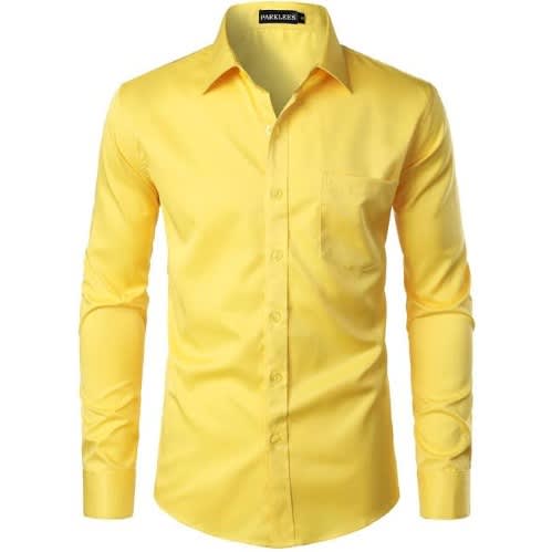 Men's Formal Dress Shirt  - Yellow