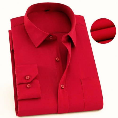 Men's Formal Dress Shirt  - Red