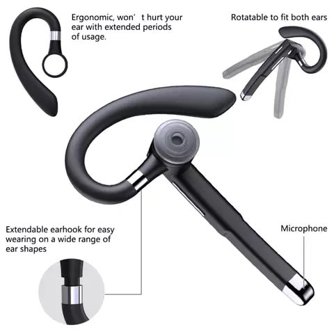 YYK-520 Wireless Bluetooth Hifi Headset With Battery Display Mic-black