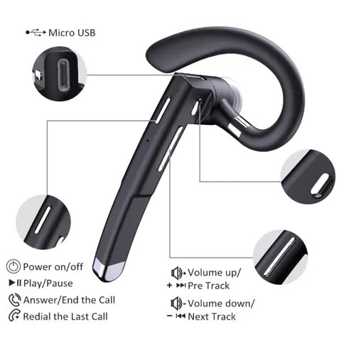 YYK-520 Wireless Bluetooth Hifi Headset With Battery Display Mic-black