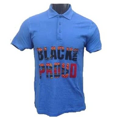 Afrikoncept Monarda Ankara Laced Polo - Blue