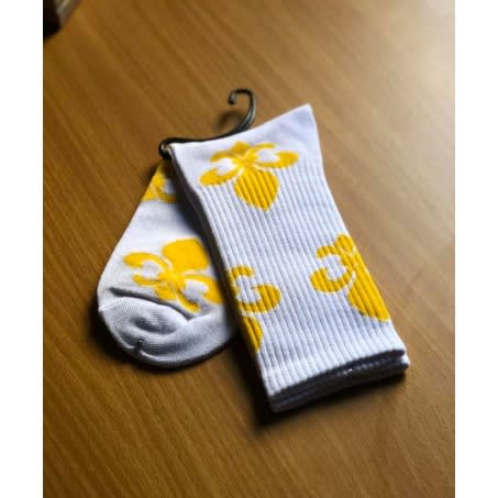 Men's Floral Socks -White