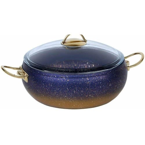O.m.s 9 Piece Cookware Ball Shape Set - Glass Lids Casserole Pan Pot
