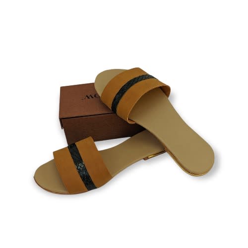 Women Brown Slip-on Slippers