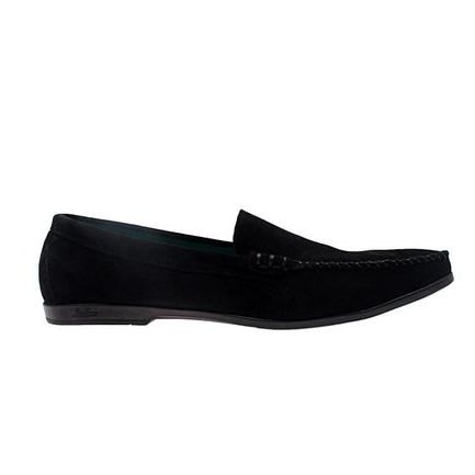 Plain Suede Loafers - Black