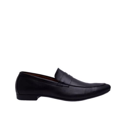 Formal Slip On Shoes With Belt Detail - Black