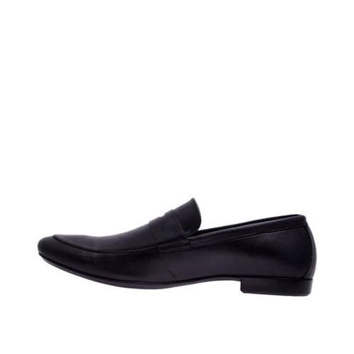 Formal Slip On Shoes With Belt Detail - Black
