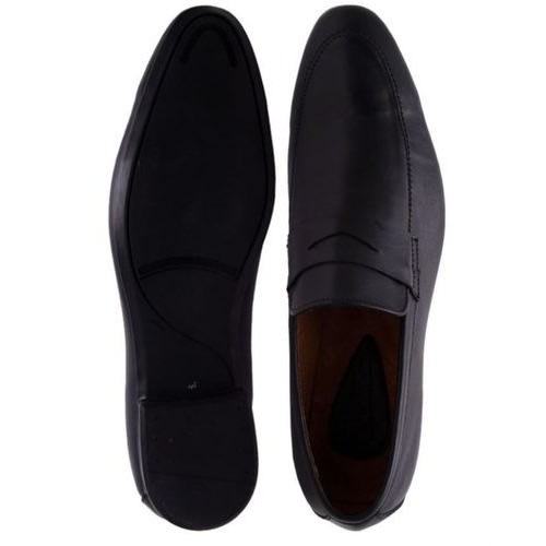 Formal Slip On Shoes With Belt Detail - Black