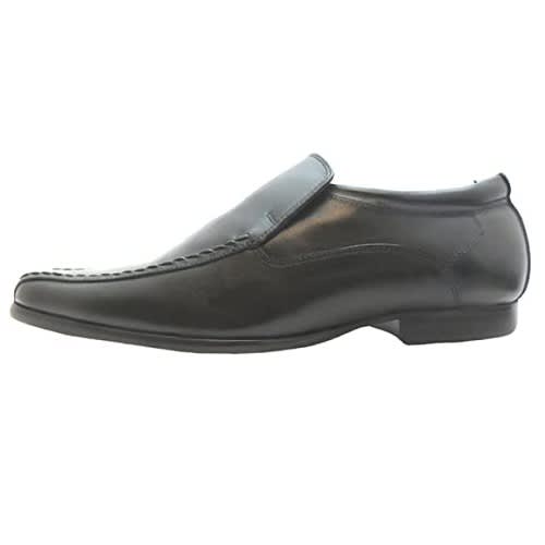 Men's Leather Slip Ons - Black