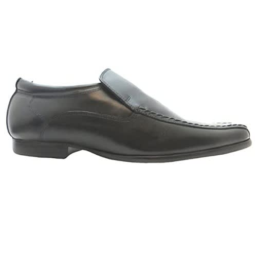 Men's Leather Slip Ons - Black