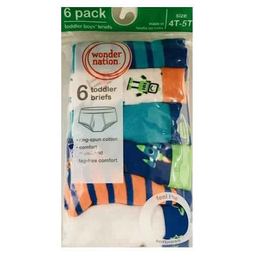 Toddler Boys' Assorted Underwear Pant Briefs, 6 Pack