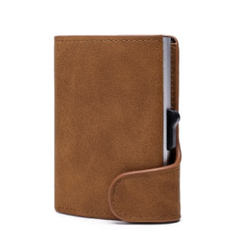 Leather Pop Up Alloy Atm Credit Card Holder-black-3pcs