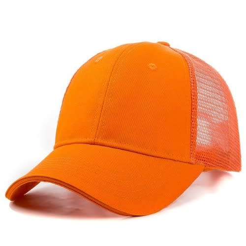 Plain Trucker Face Cap  - Orange