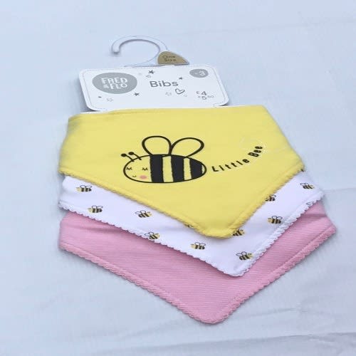 Fred & Flo Bandanna Baby Bibs- Bee