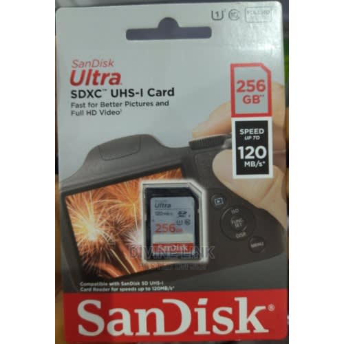 256GB Ultra Sdxc Memory Card For Camera - 120mb/s