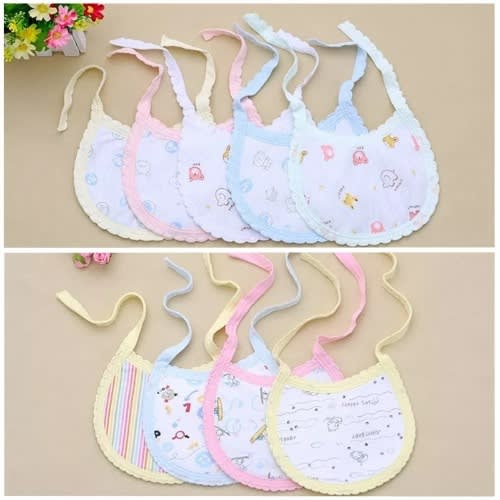 Baby Cotton Bibs - 10Pcs